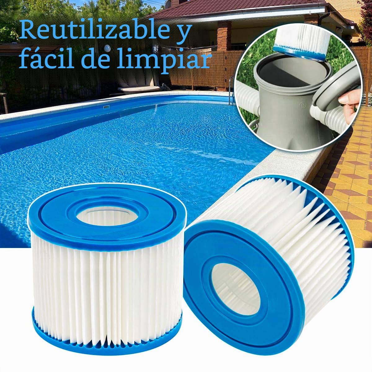 6 cartuchos de filtro de piscina tipo S1 compatibles con Intex PureSpa, para 29001E PureSpa Catridge