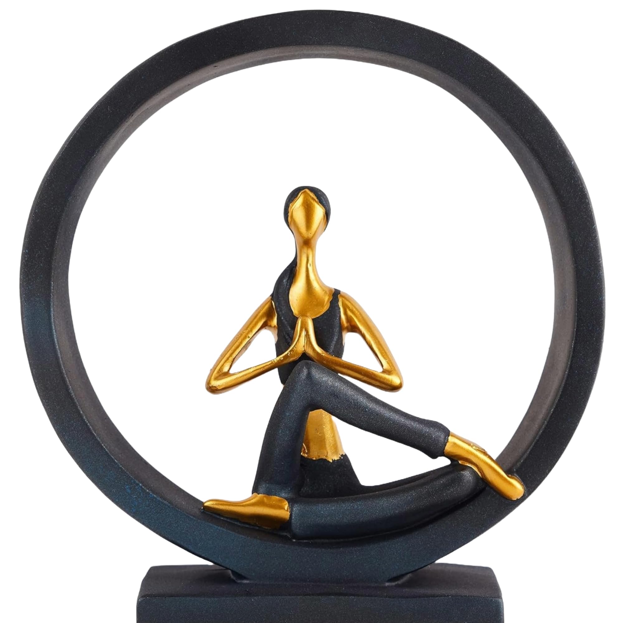 CRAFTINKY Yoga Posture Showpiece Statue | Sculptured Lady Poly Resin Figurine for Yoga Studio, Relaxation Corner, & Fitness Room | Unique Rakshabandhan Rakhi Gift for Brother & Sister | Yoga Art