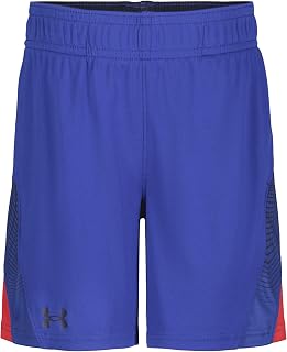 Under Armour Boys' Printed Boost Short, Elastic Waistband, Royal SU22, 4