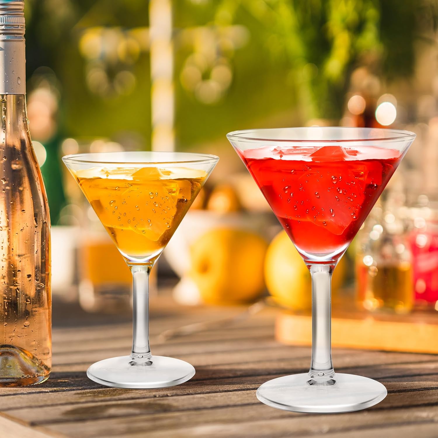 Unbreakable Martini Glasses Set of 6, 9 oz Plastic Martini Glasses, Reusable Plastic Cocktail Glass for Bar Margarita Whiskey Wedding Parties Pool, Break Resistant