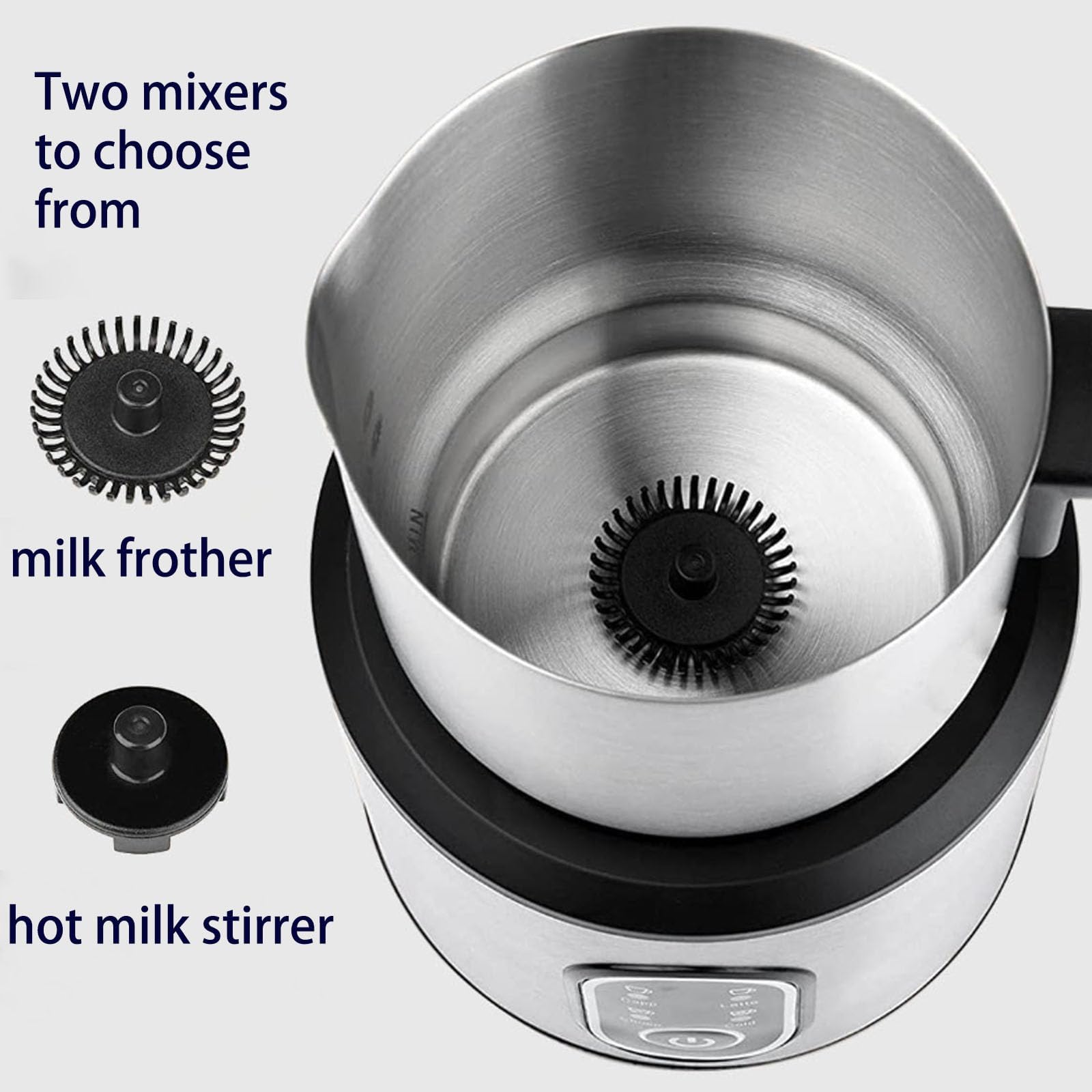 Espumador de leche automático de 500 W, 4 modos, inoxidable