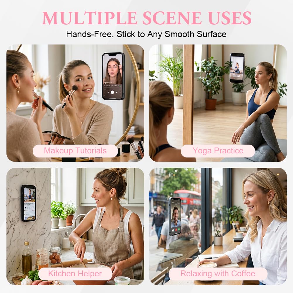 Ainiv 8 Stück Handy Saugnapf, Silikon Handyhalterung, Silikon Saugnapf Handyhülle, Freihändig Sticky Saugnapf Handyhülle für Mobile Stromversorgung, Selfies und Videos (8 Farben)