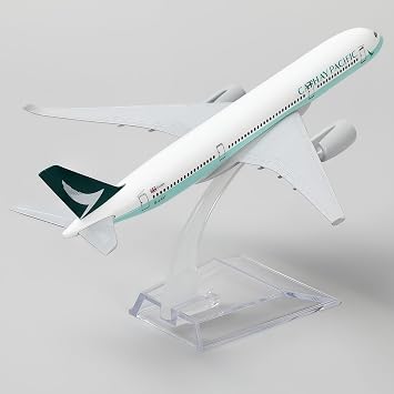 Cathay Pacific A350 1400 Scale Diecast Metal Airplane Model 16cm Miniature Airliner for Collection Display
