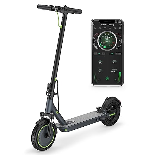 Electric Scooter - 8.5"/10'' Solid Tires, 350W/500W Motor, Up to 19-22MPH and 21-24Miles Long-Range Portable Commuting Scooter for Adults with Double Braking System and App