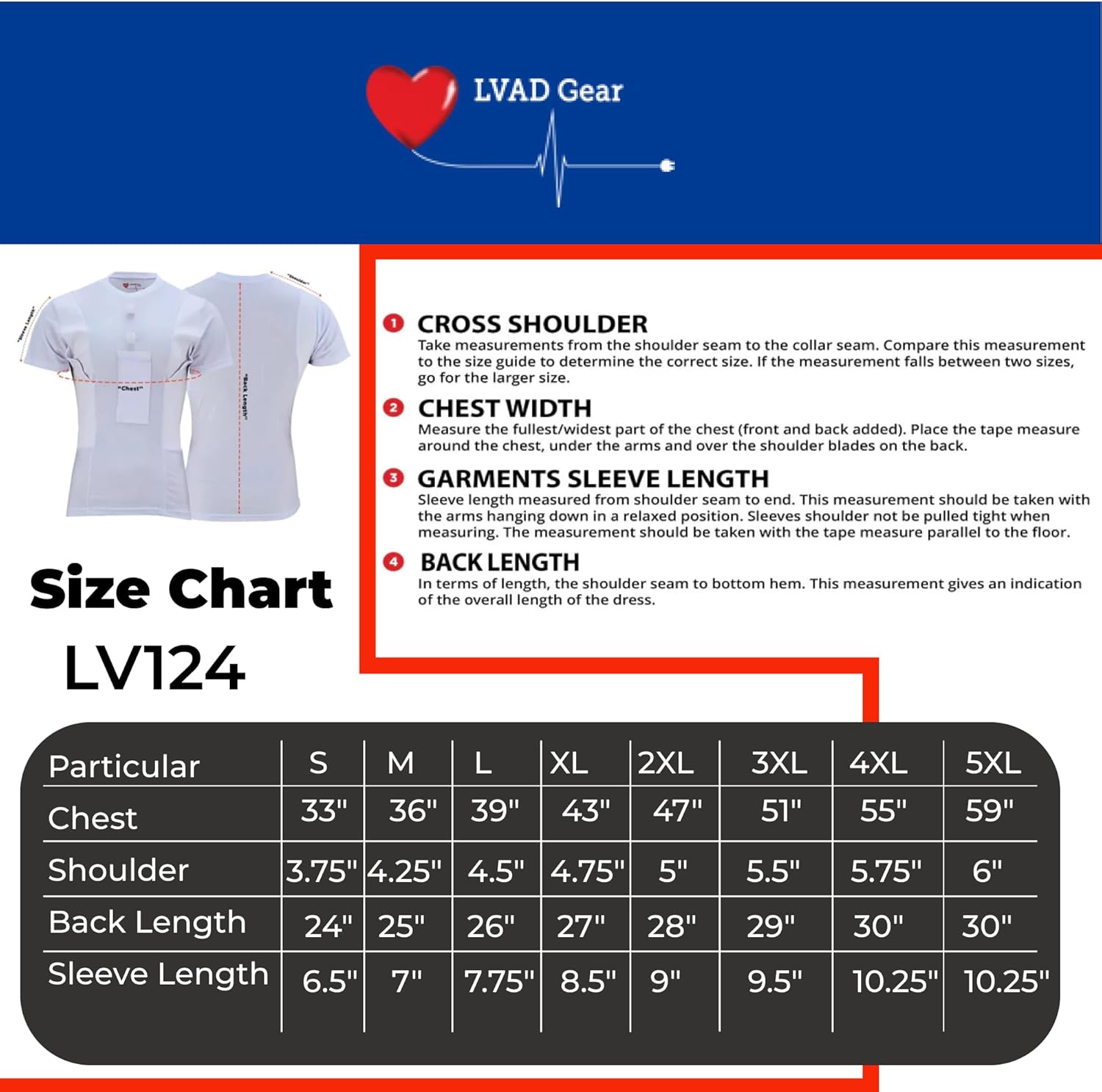Mens HeartWare LVAD Shirt – Ultrathin Spandex Mesh Fabric Designed for Comfort & Safety