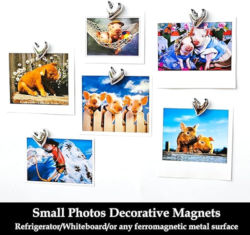 Miniatura 22 de 20 imanes dorados para refrigerador, lindo corazón de amor, imanes decorativos plateados para nevera, juego de imanes de cocina para el hogar