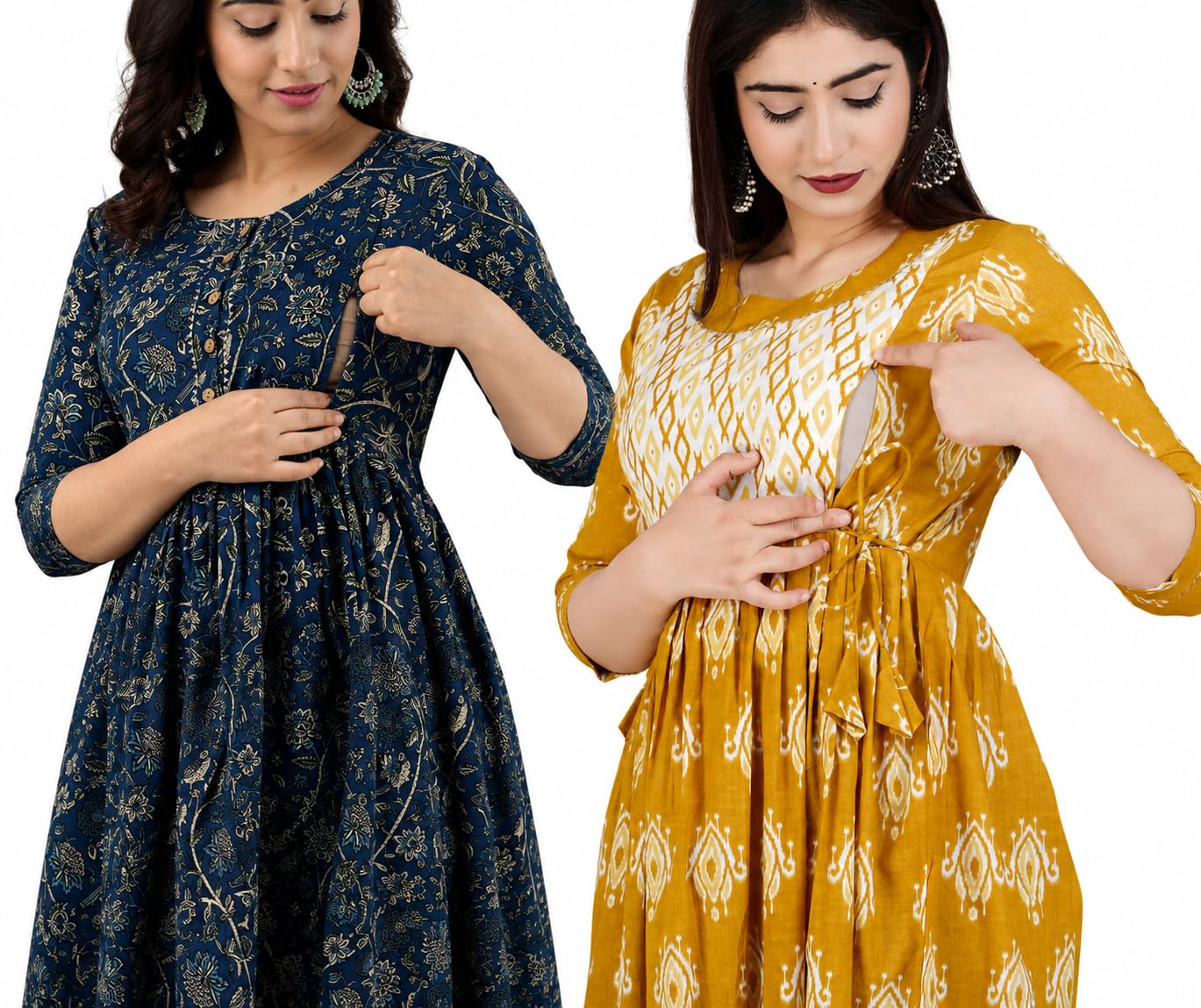 Women's Maternity Kurti for Feeding Zippers |Easy Breastfeeding Kurti for Nursing Pre and Post Pregnancy (Combo of 2 Kurti)-picture-35