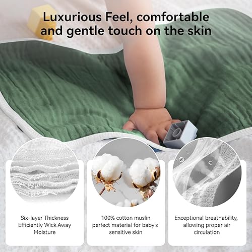 Miniatura 22 de Synrroe Paños de muselina grandes para eructos, paños de muselina para bebés niñas y niños, paquete de 10 extraabsorbentes y suaves de muselina, 6