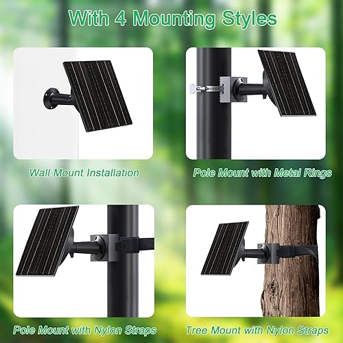 Miniatura 7 de FUTUREZEN Panel solar de 8 W para cámara de seguridad, cámara de sendero, dispositivo tipo C con batería de 10400 mAh, salida ajustable de 5 V12 V,