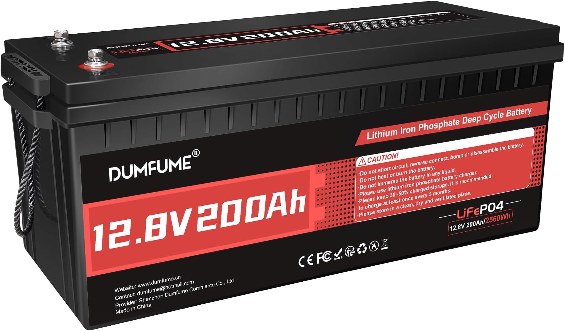 12V 200Ah LiFePO4 Lithium Battery,2560Wh Capacity,Built-in 200A BMS, 20000+ Cycles,10-Year Lifespan, Ideal for RV, Solar Energy Storage,Trolling Motor,and Off-Grid Camping