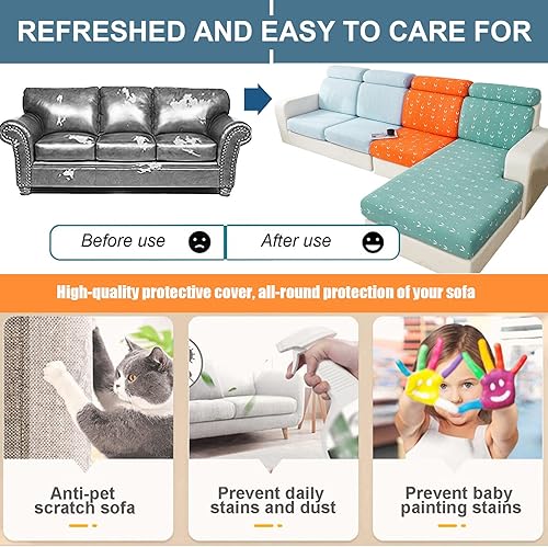 Miniatura 6 de Funda de cojín elástica para sofá, funda antideslizante para sofá, funda universal de repuesto, resistente al desgaste, fundas elásticas para sofá