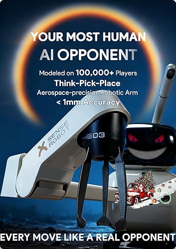 Miniatura 2 de Robot de ajedrez AI con brazo robótico tablero de ajedrez electrónico para computadora, 25 niveles de IA, más de 1200 ejercicios, entrenador de