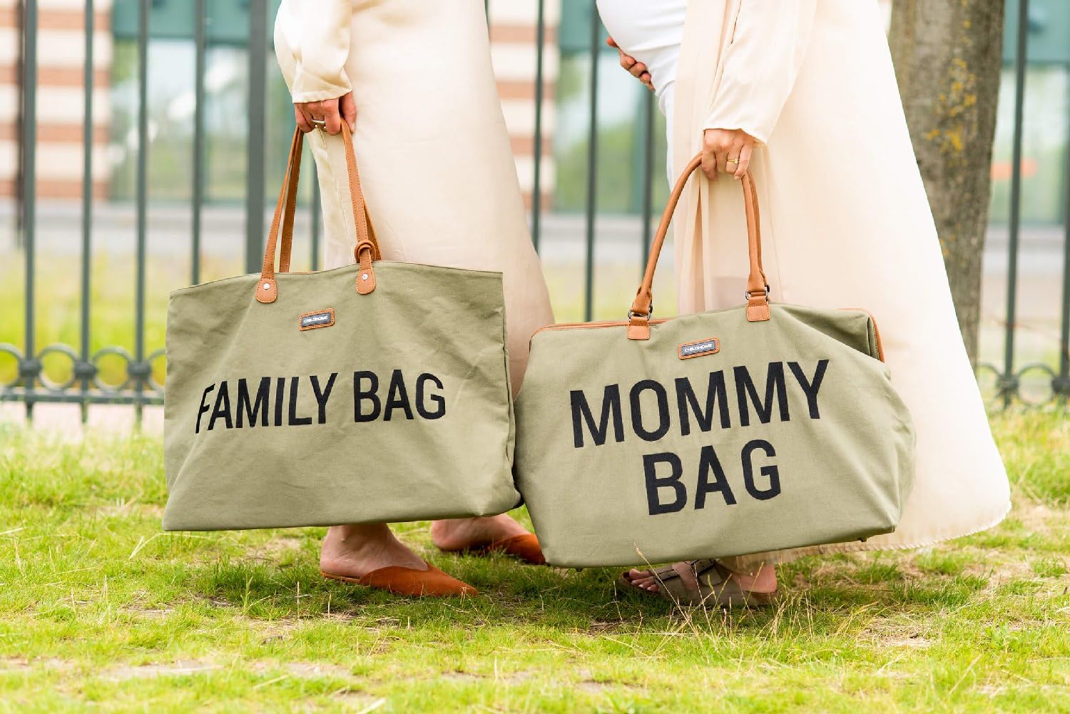 CHILDHOME Borsa per il cambio Maternità Grande capacità Tracolla regolabile Tasca isolata kaki