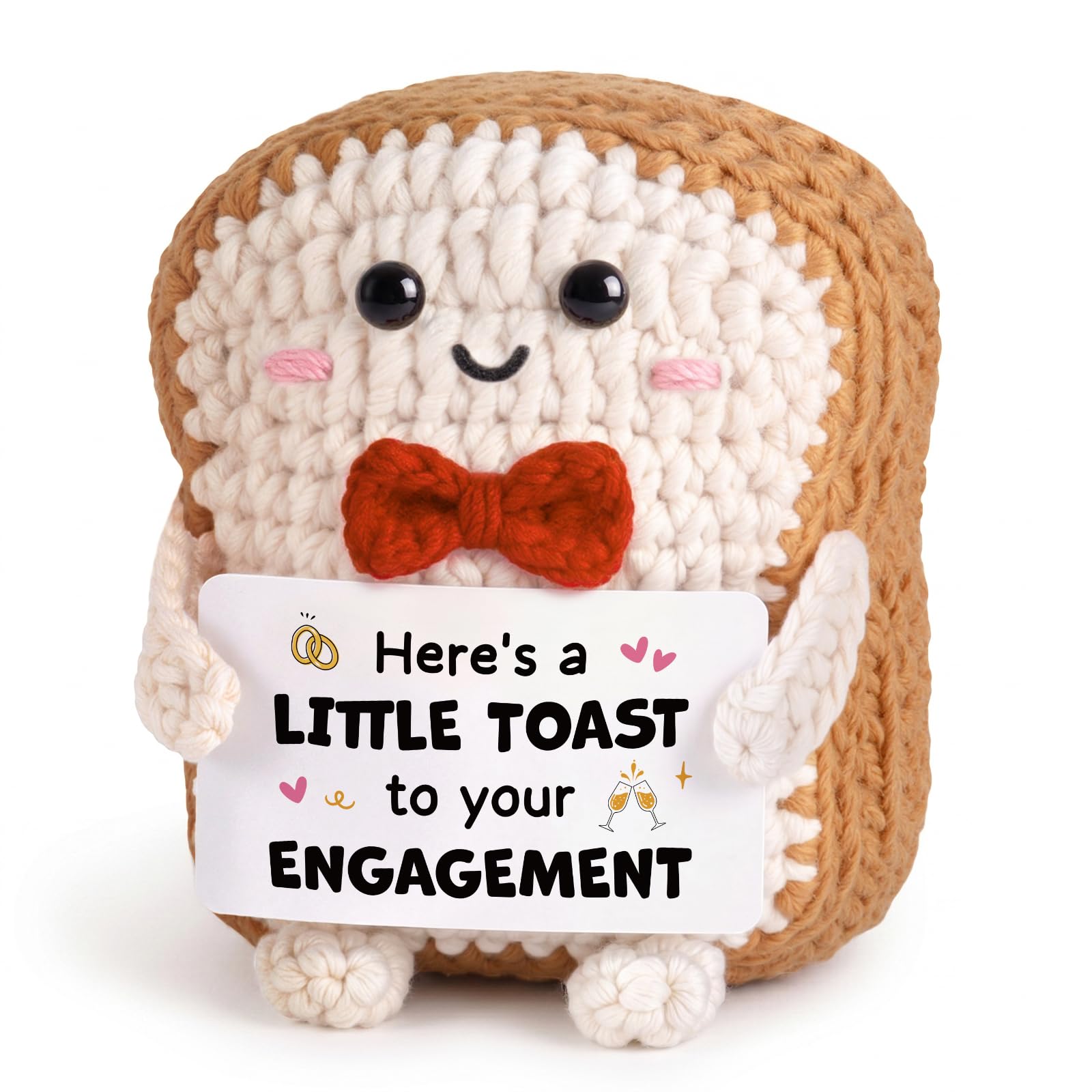 Engagement Gifts for Couple, Crochet Toast with Funny Engagement Card — image 1