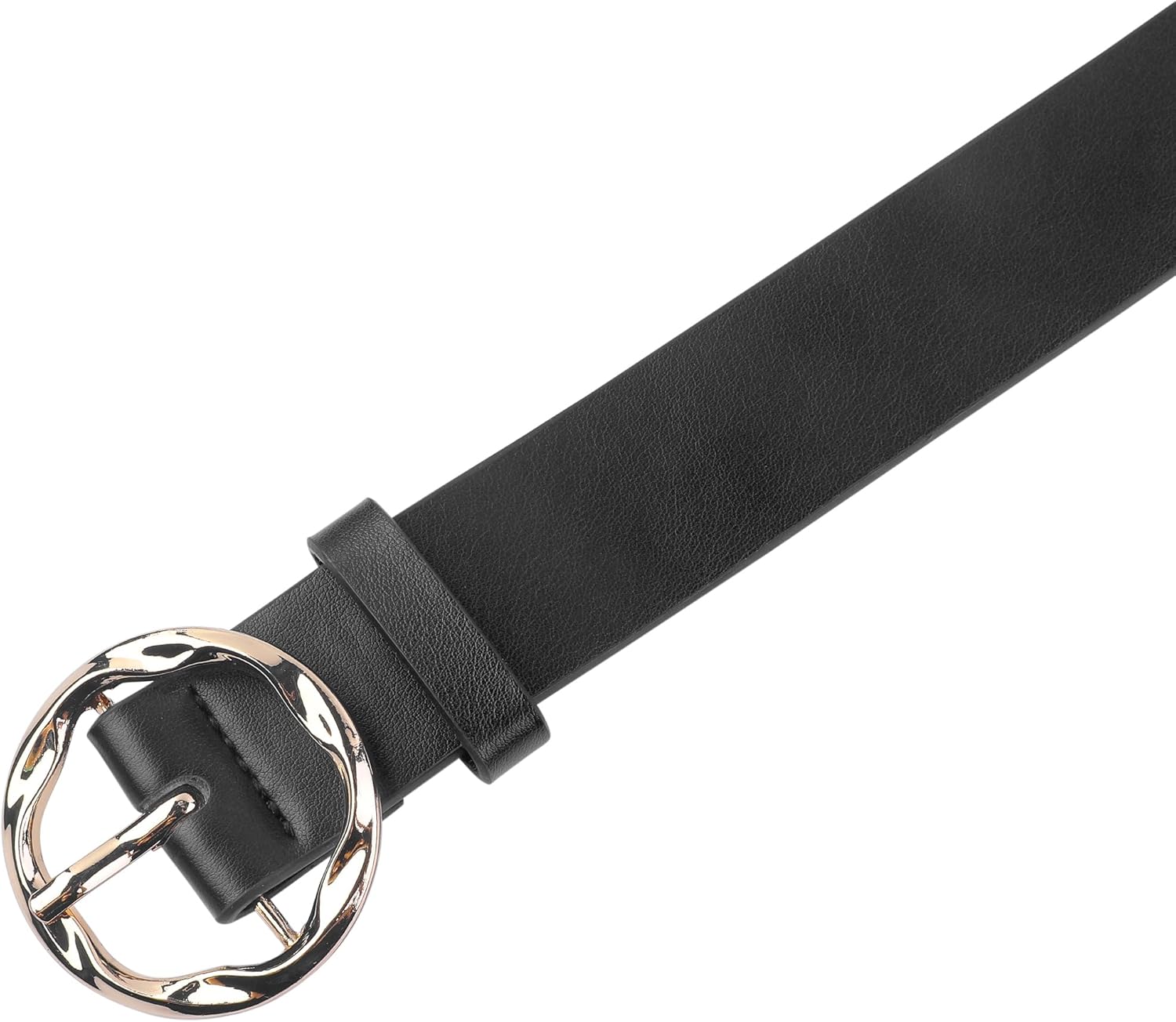 Women's Animals Waist Belts, Leopard Zebra Cow Snake Faux Leather Round Gold Buckle for Jeans Pants Dresses - Image 2