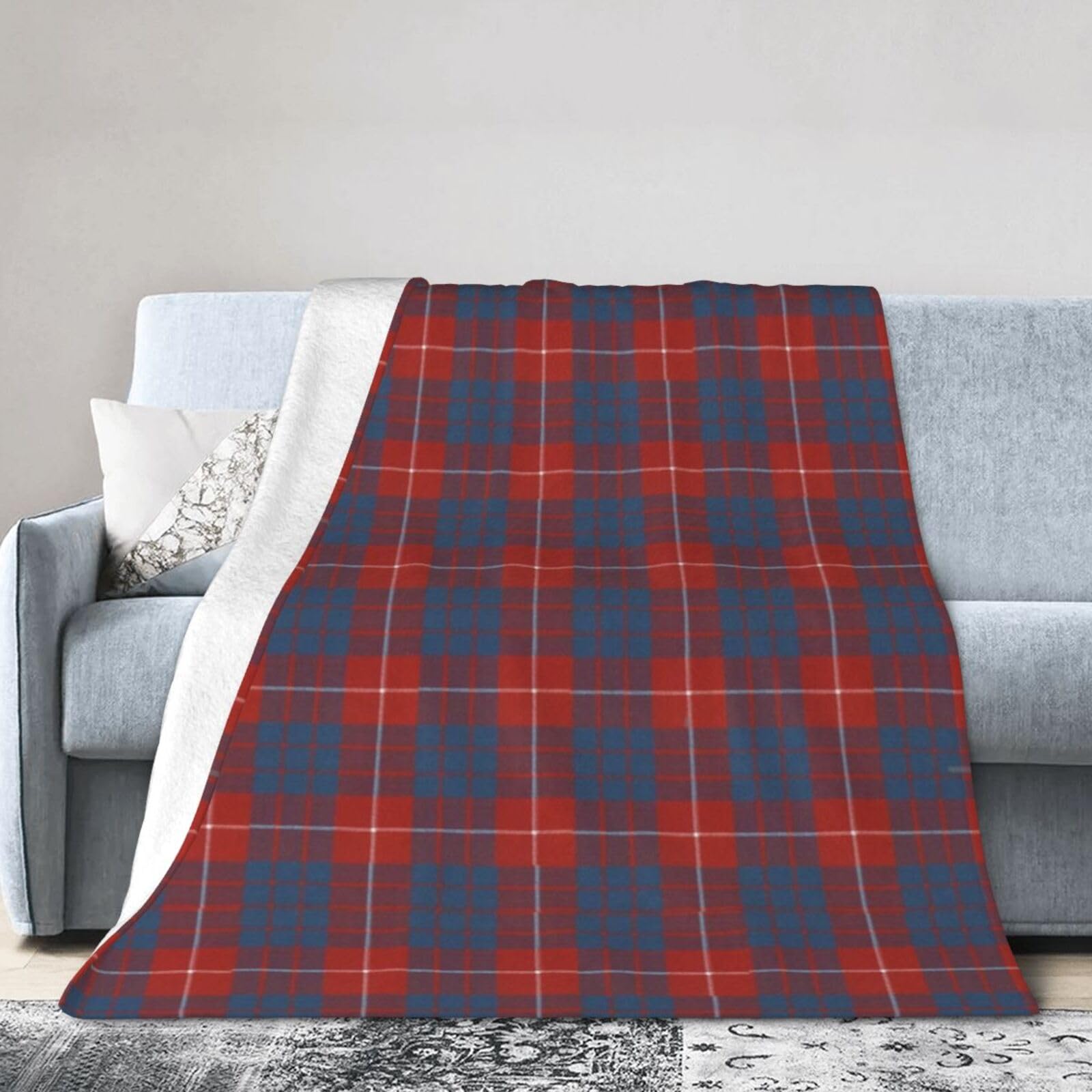 ERTDFXCV Hamilton Dress Ancient Clan Scottish Tartan Blanket 50"x40"