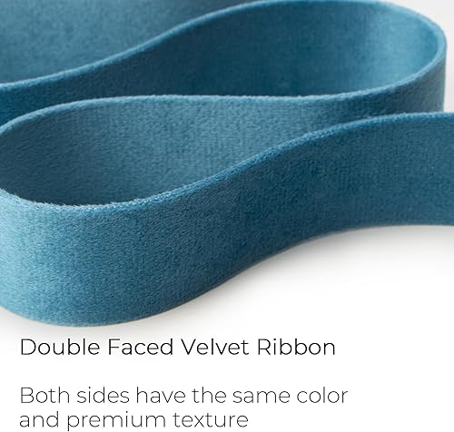 Miniatura 48 de Ribbli Cinta de terciopelo verde polvoriento, doble cara, carrete de 1 pulgada, cinta verde de 10 yardas, uso para adornos de árbol de Navidad