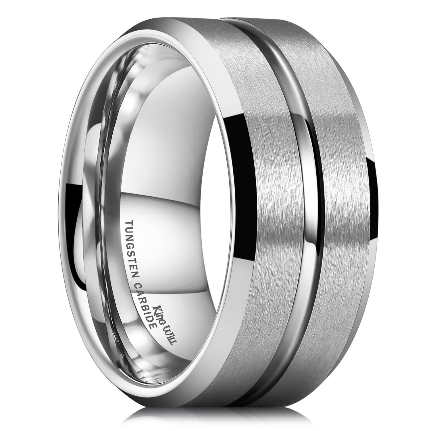 King Will Tungsten Carbide Wedding Band for Men Size 4-16