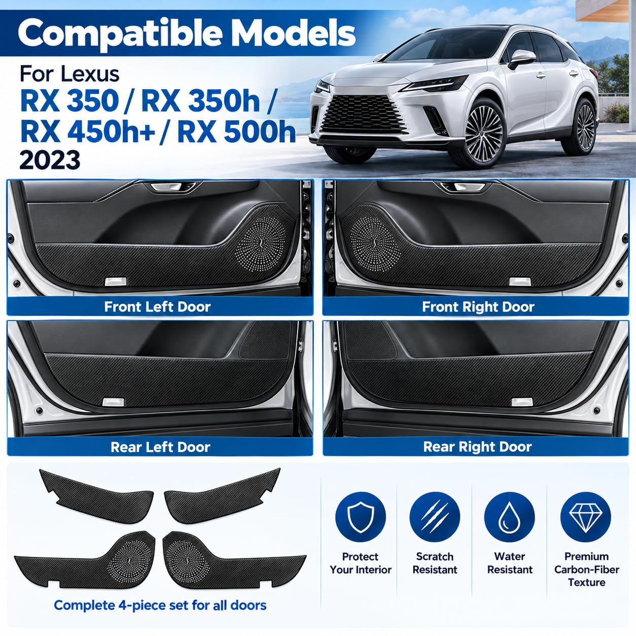 Amazon.com: Bmolpt Door Kick Pads for Lexus RX 350 350h 450h+ 500h