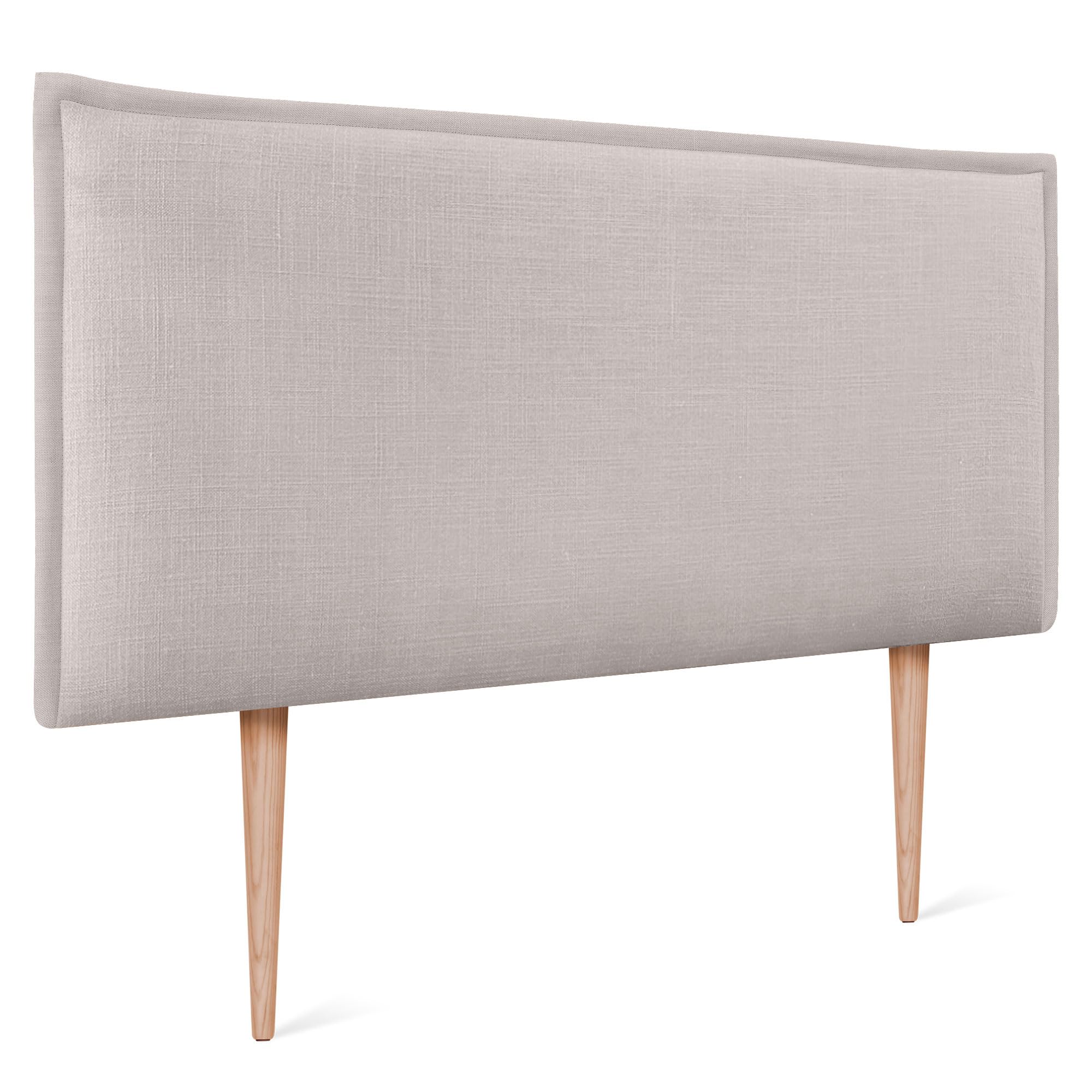 DHOME Cabecero de Lino Natural Liso con Ribete Cabezal Tapizado Cama Dormitorio Moderno Top Trending (Beige, 90x105cm con Patas (Camas 70/80/90))