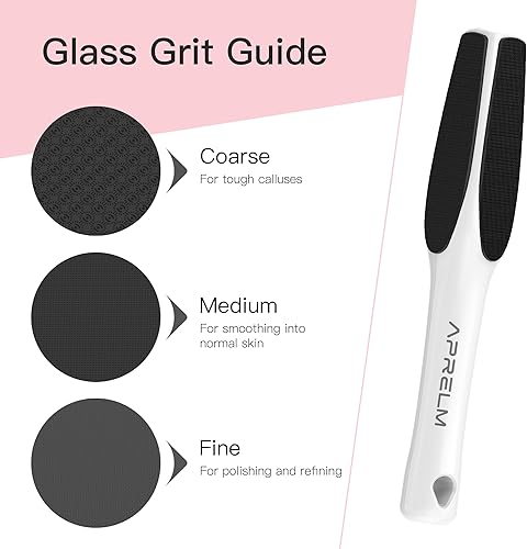 Miniatura 3 de AprElm Removedor de Callos para Pies de Vidrio de 3 Lados, Lima Profesional para Pies 3 en 1 (Grueso, Medio, Fino), Herramientas de Pedicura para
