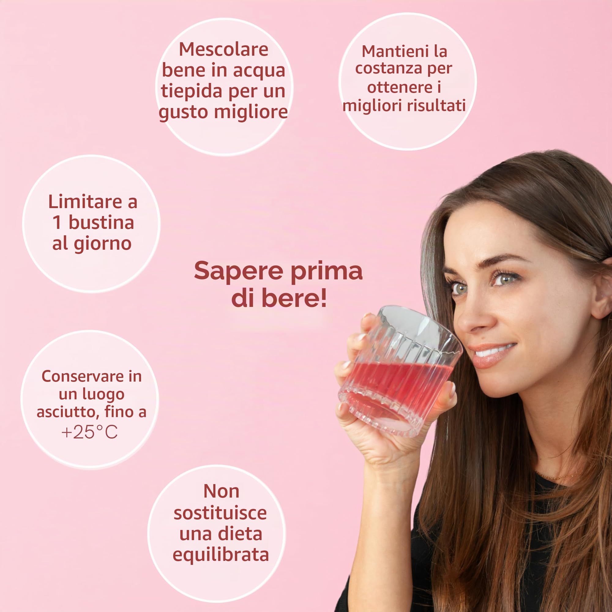 Collagene Marino con Acido Ialuronico by LIPOELASTIC - Integratori per Capelli con Vitamina C, Magnesio, Ferro, Zinco - Polvere al Gusto Lampone - 30 Bustine-Donne e Uomini.