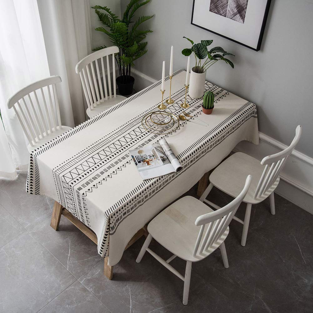 Tovaglia di Lino in Cotone Tovaglia da Tavolo Rettangolare da Cucina Lavabile Decorazione Domestica Tovaglietta da caffè Stuoia da Picnic all'aperto, 140 * 250cm