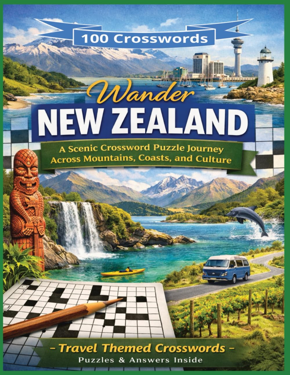 Wander New Zealand: A Scenic Crossword Journey Across Mountains, Coasts, and Culture Of 100 Puzzles (Traveling the world country by country)