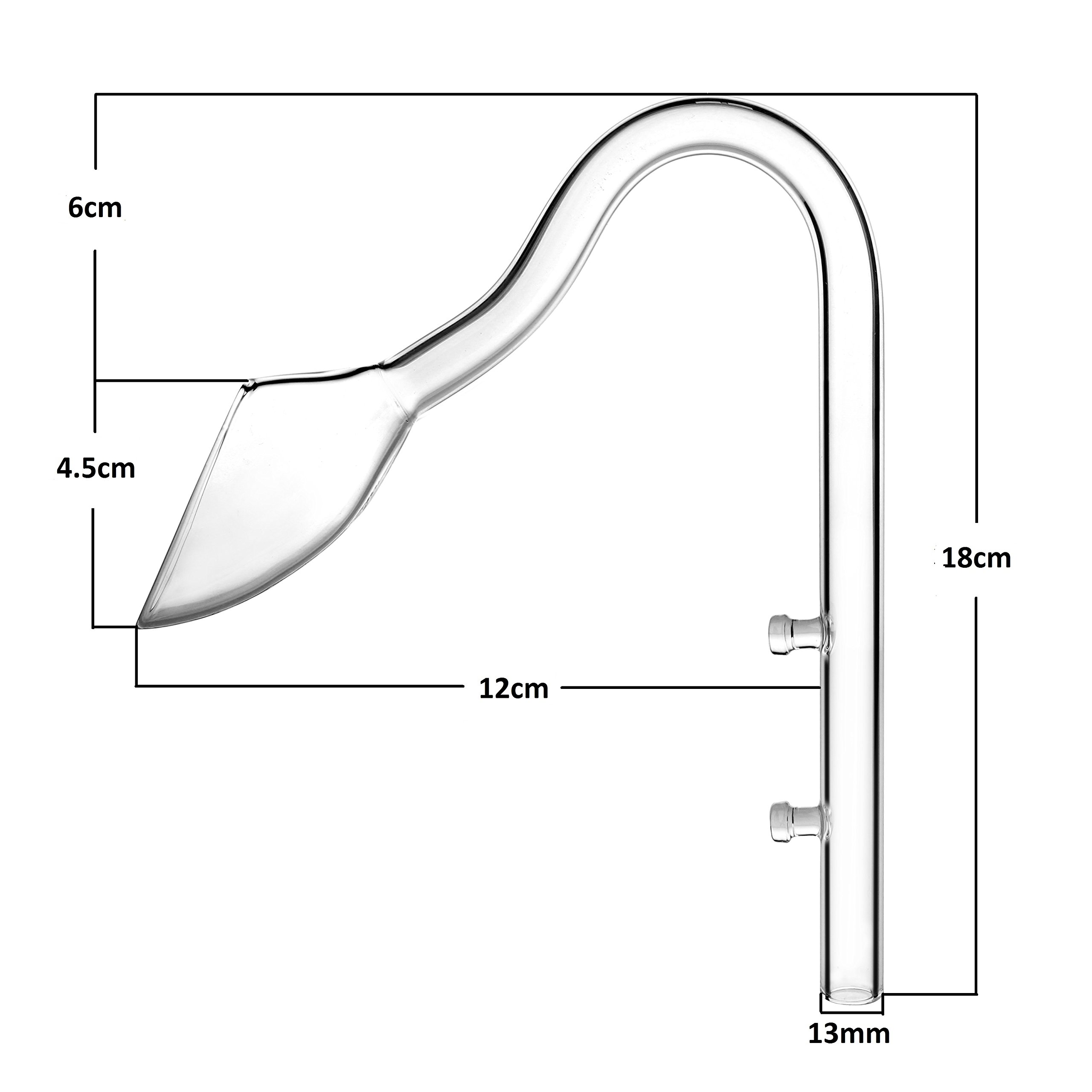 Glas Lily Pipe Inflow & Violet Outflow - Wasserpflanzen Aquascaping (13mm für 12/16mm Schläuche)
