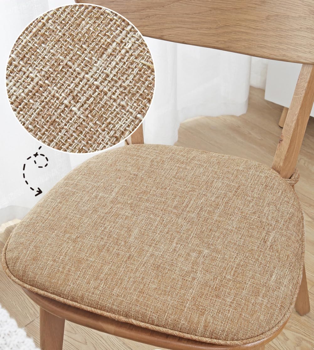 Stühle, Mit Bändern und waschbarem Bezug | Komfortabel atmungsaktiv(Beige)