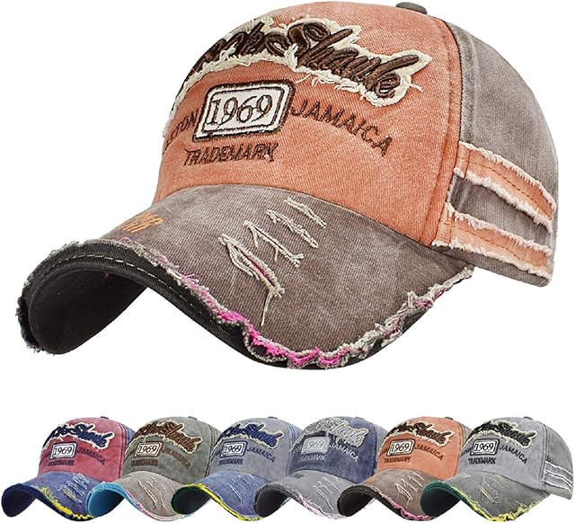 UMIPUBO Baseball Cap Classic Sports Casual Summer Cap Plain Sun Hat Unisex Adjustable Rock Shark Vintage Distressed Cotton Baseball Caps Edge Grinding Do Old Hat