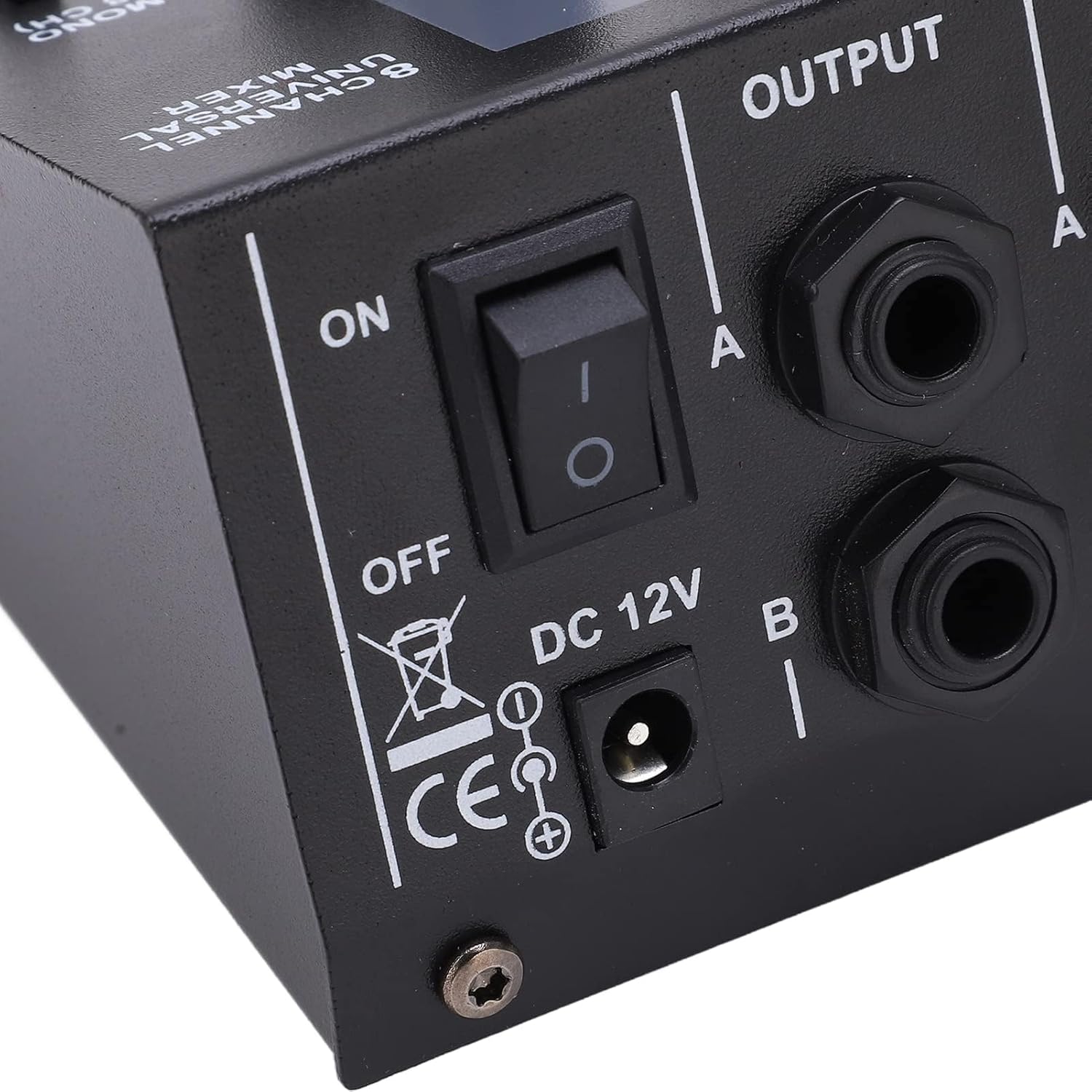 Audio Mixer 8 Channel Low Noise with Mono Stereo Input DC 12V 6.35mm Interface US Plug 110-240V Powered