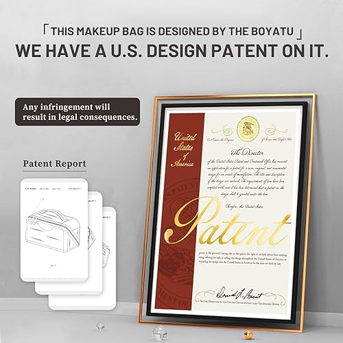 Miniatura 5 de BOYATU Bolsas de maquillaje de viaje, bolsas de cosméticos para mujeres paquete de 3 bolsas de maquillaje de cuero, bolsa de aseo impermeable,