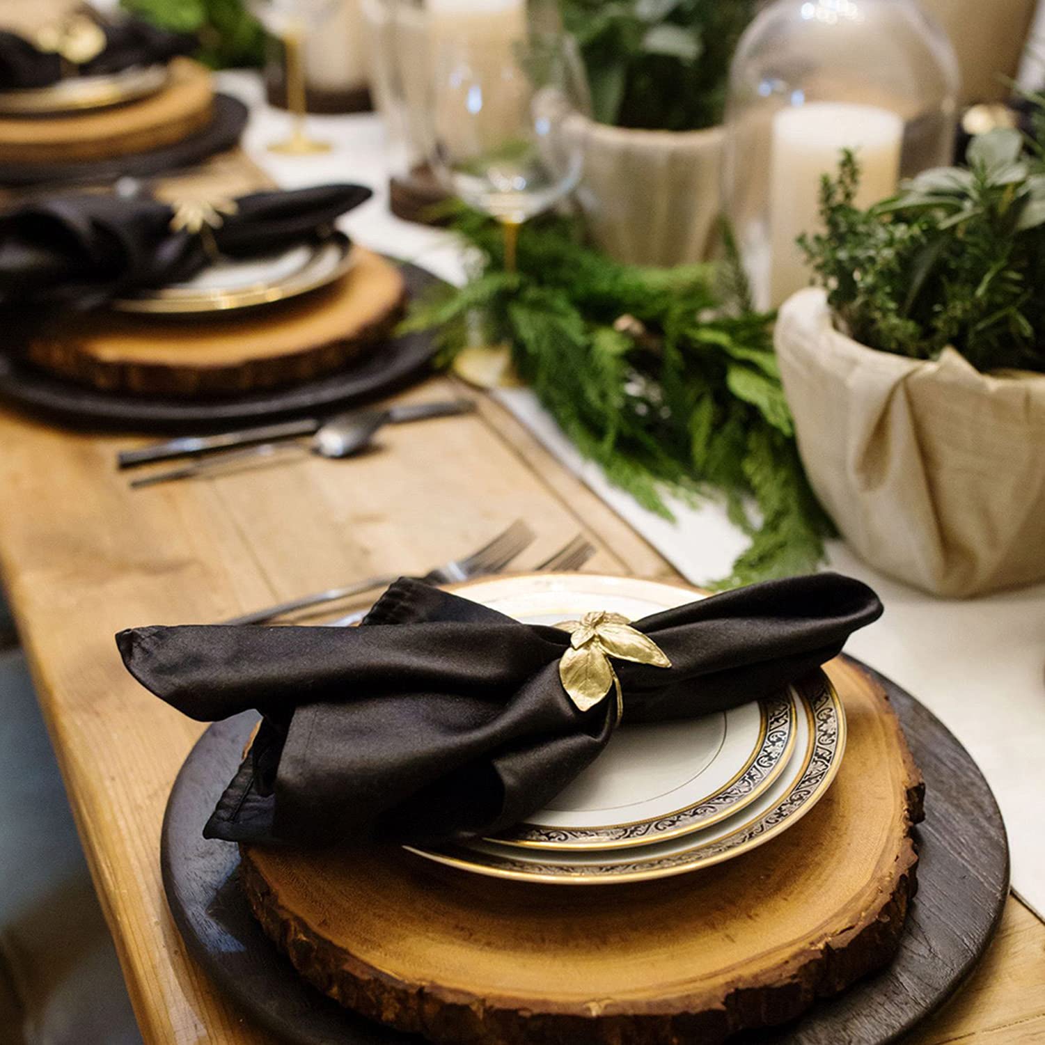 コットンナプキン - 布製ディナーテーブルナプキン - 洗濯機洗い可能