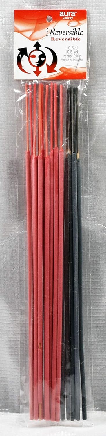 12 Packs Reversible RED/Black Rojo/Negro (10 red/10 Black) Incense Sticks 9" Long (20 Sticks PER Pack)