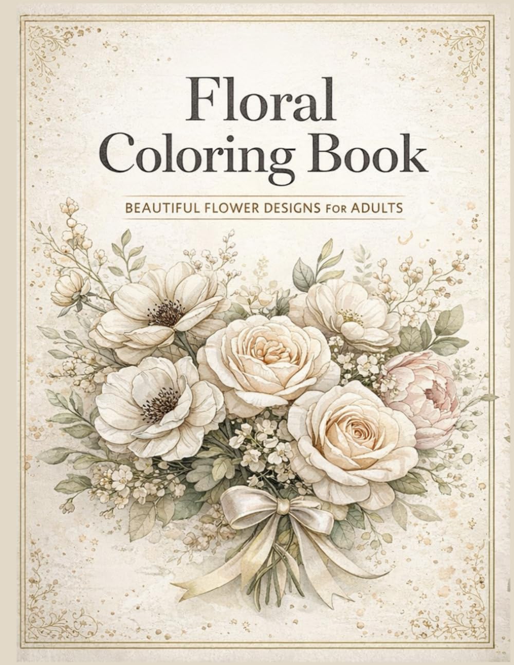 Floral Coloring Book: Beautiful Flower Bouquets & Botanical Designs