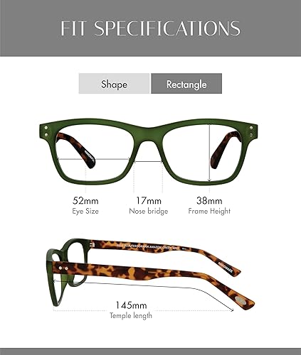 Miniatura 6 de Scojo New York Bookman - Lentes de lectura con luz azul, hechos a mano, resistentes a los arañazos, para mujeres y hombres, color verde Tienda