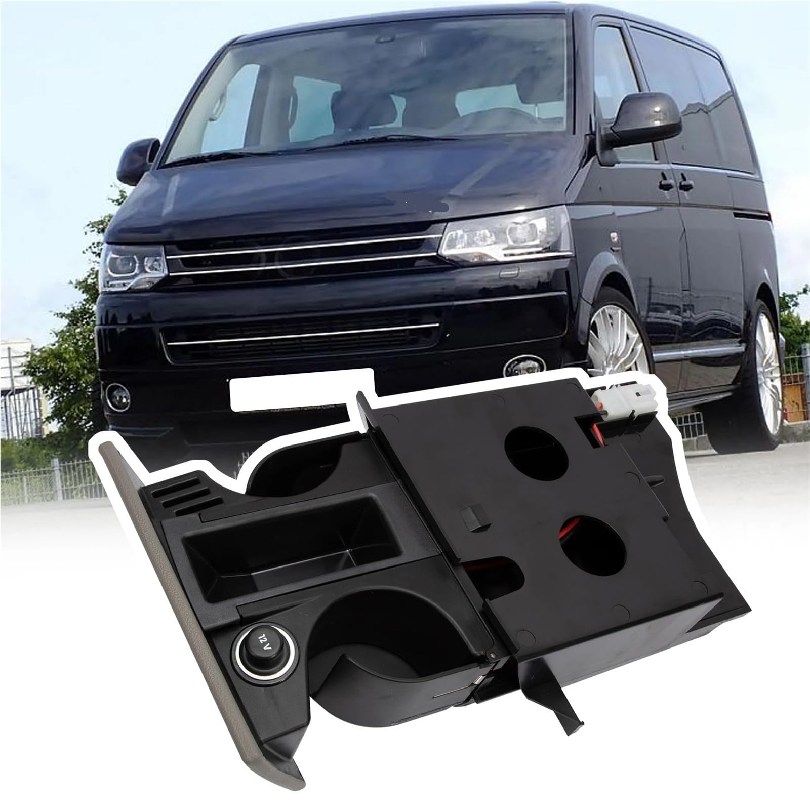 Konsola Środkowa RHD 7H285860171N 7H285860130T Szary uchwyt na kubek w konsoli środkowej pasujący do przedniego kubka na wodę do VW T5