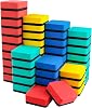 Dry Erase Erasers, 48 Pack Magnetic Whiteboard Dry Eraser Chalkboard Cleaner Board Wiper for Kids, Student, Classroom, Teacher Supplies, Home and Office (4-Color, 2 x 2 x 0.79 Inch)