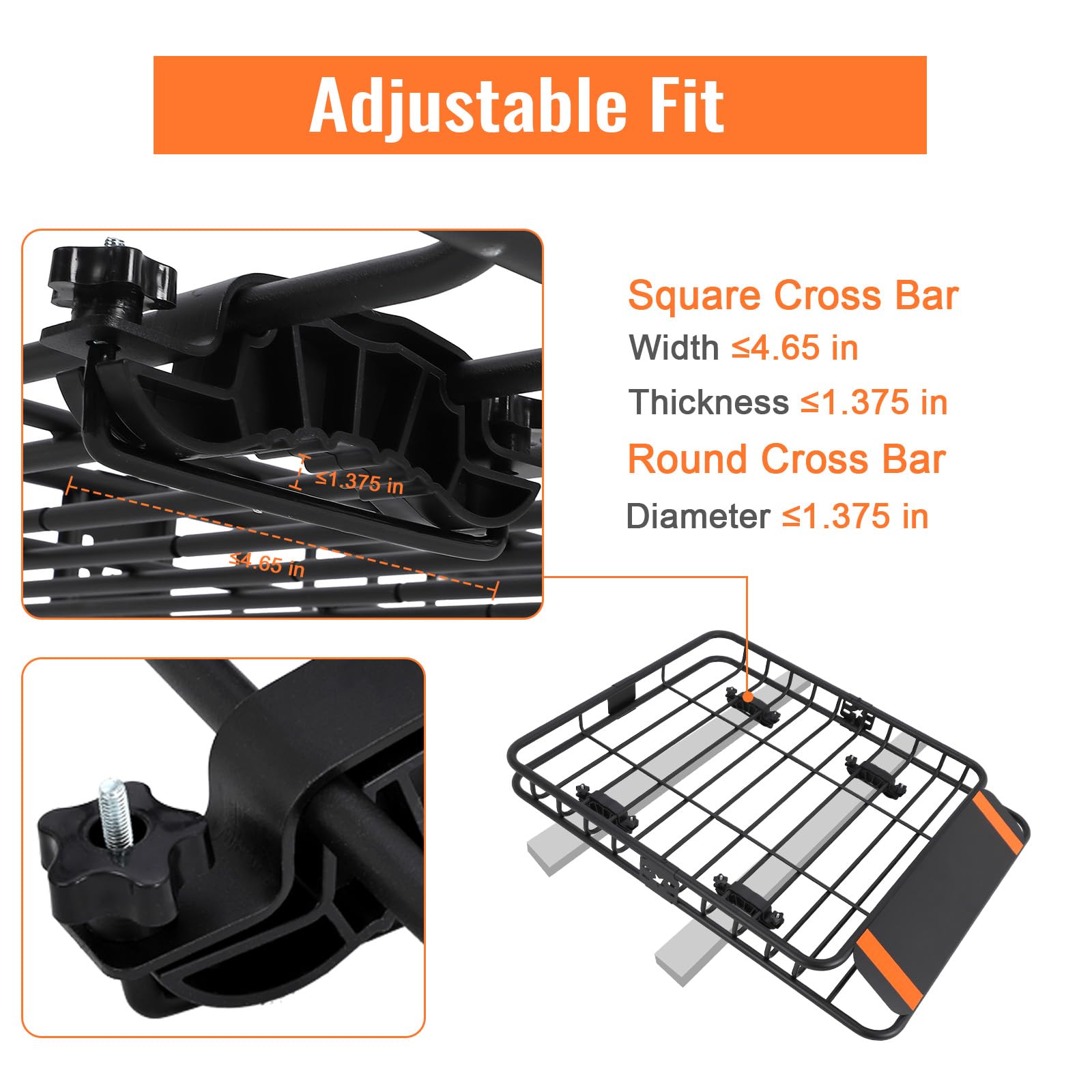Garvee 117x91cm Heavy, Duty Roof Rack with 200Lb, apacity, Rooftop, Argo | arrier Basket with Extension, Durable Steel, onstruction, Suitable for, ars and SUVs, Travel and, amping