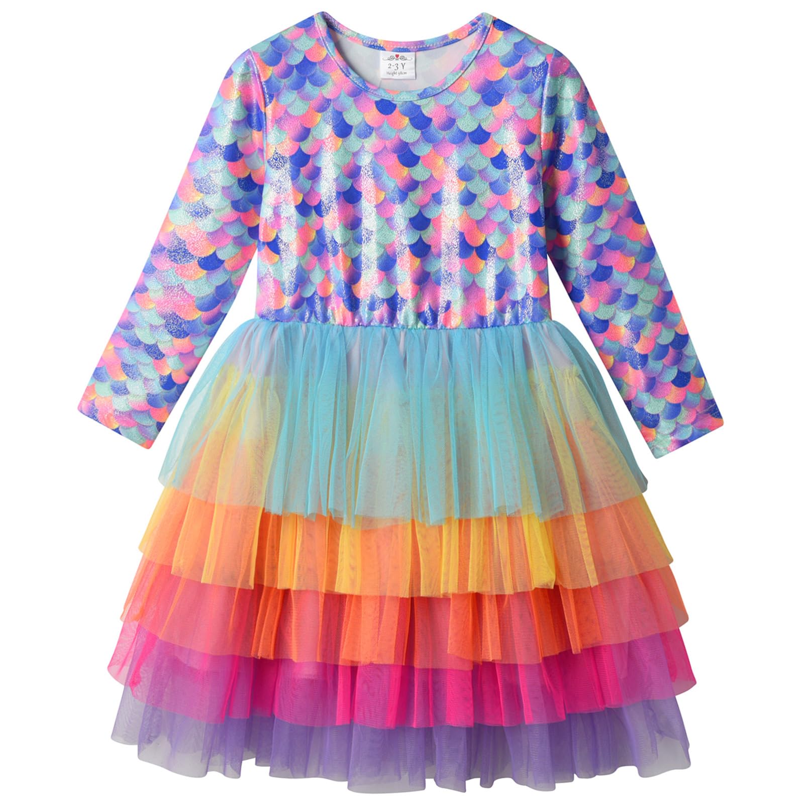 VIKITA Mädchen Kleider Meerjungfrau Prinzessin Tüll Party Hochzeit Kleid LH8404 12T