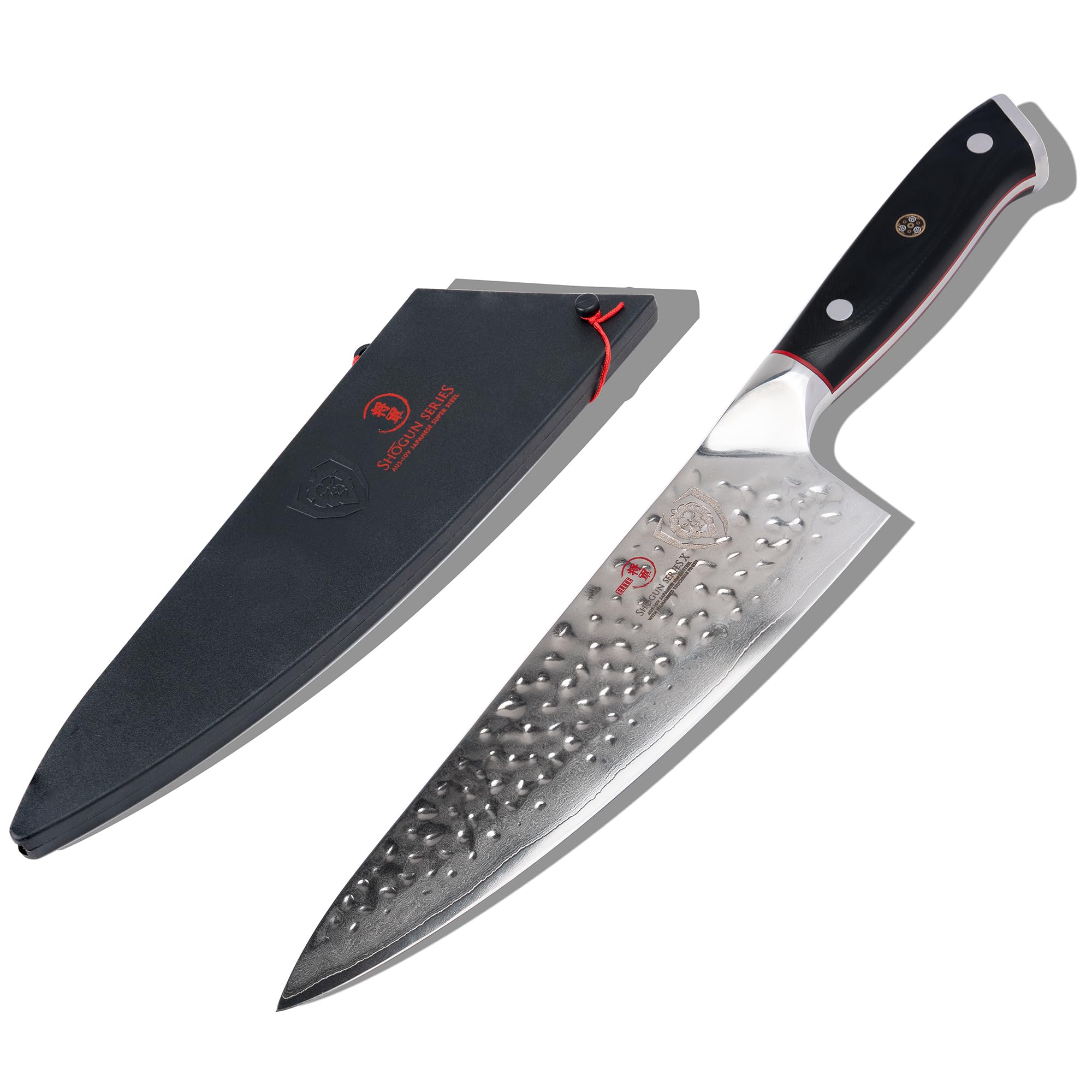 Chef Knife - 8 inch Blade - AUS-10V Japanese Steel - Full Tang - Black G10 Handle - Chef's Knife - Shogun Series ELITE - Razor Sharp Kitchen - Professional Premium Sheath