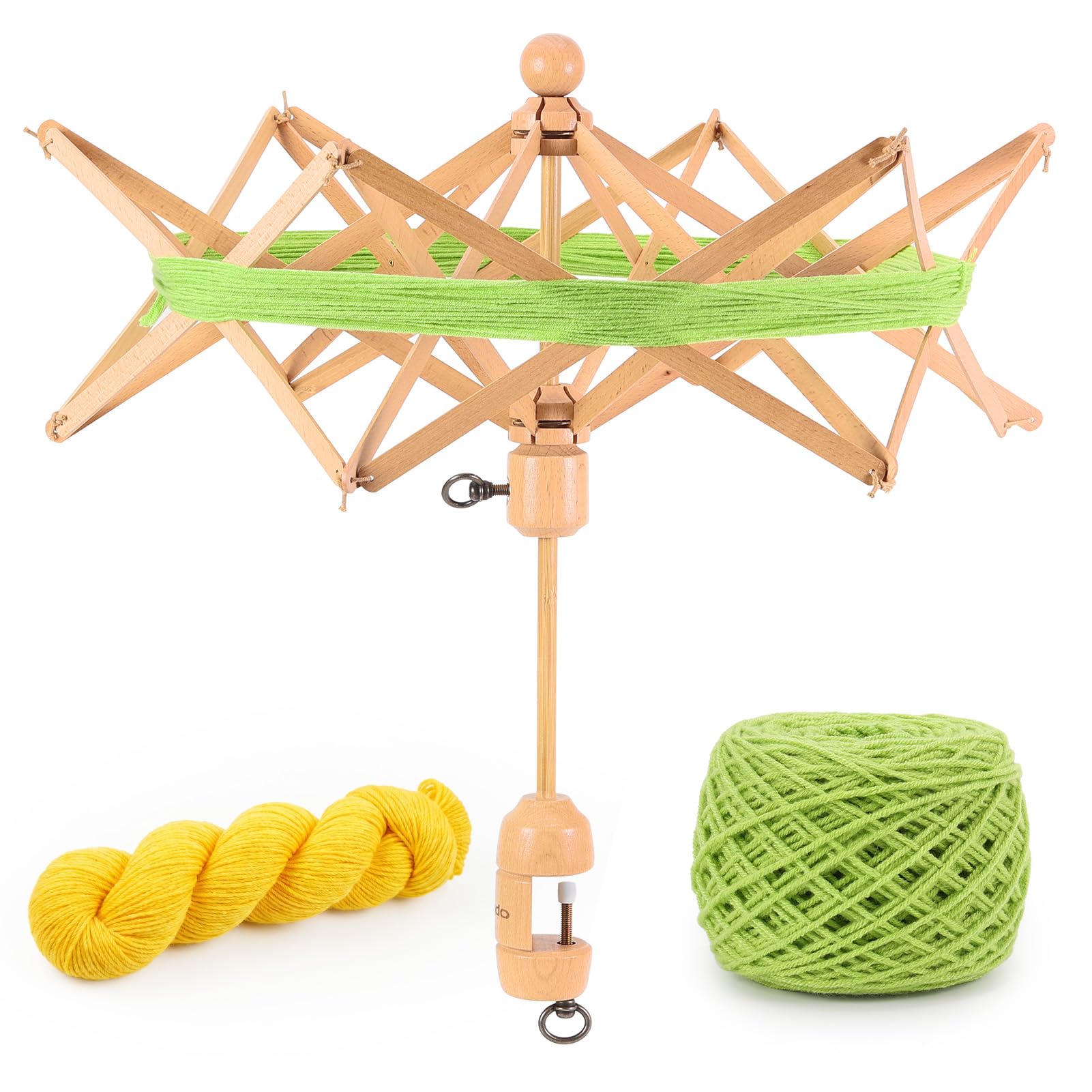 Caydo Schirmhaspel Wollhaspel Wollwickler für Wolle und Garn, Halter für Stränge Flexibles Leichtes und Faltbares Design