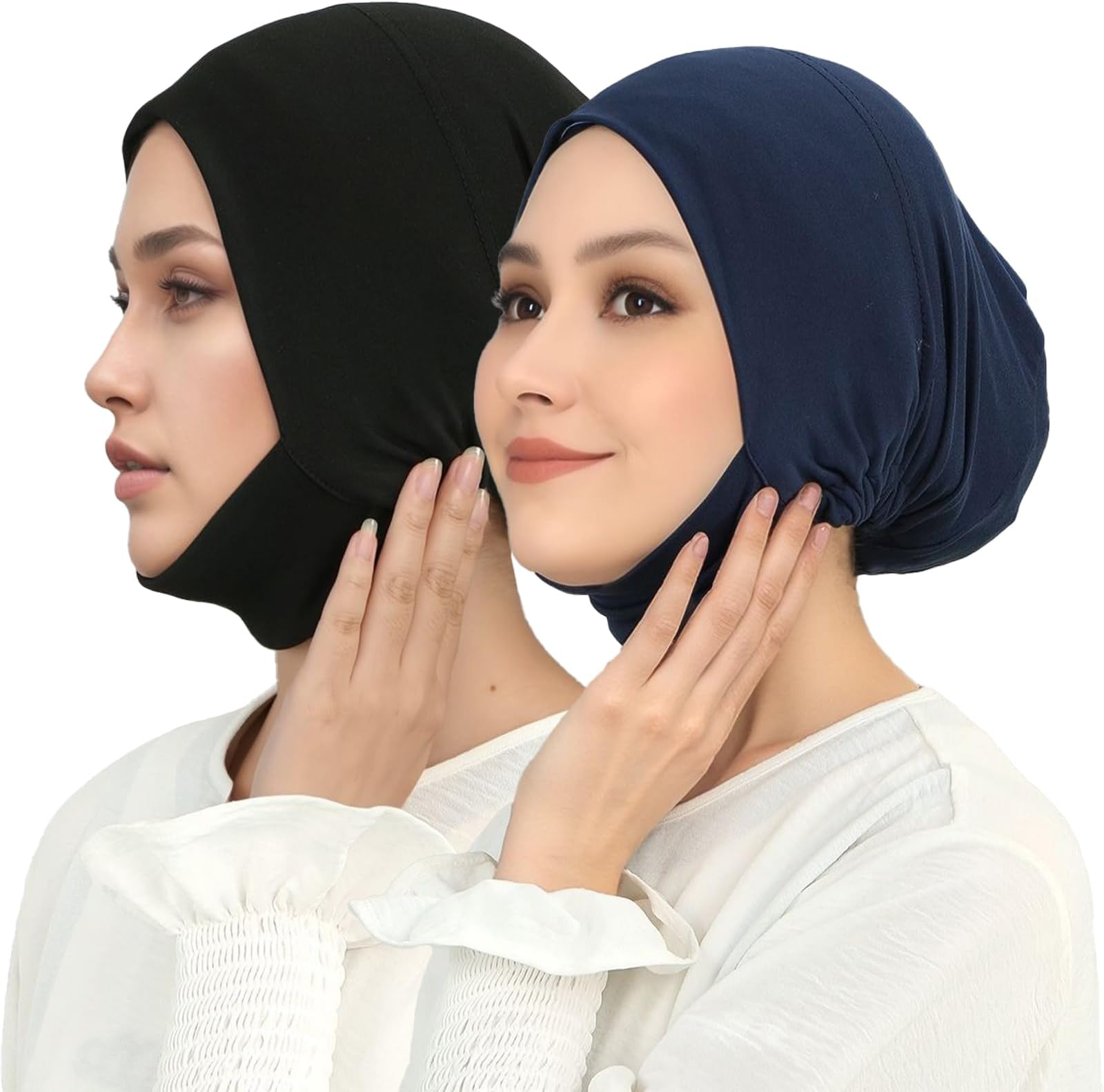 Hijab Beanies Cap Undercaps Slouchy with Elasti Non-Slip Caps Under Scarf for Women