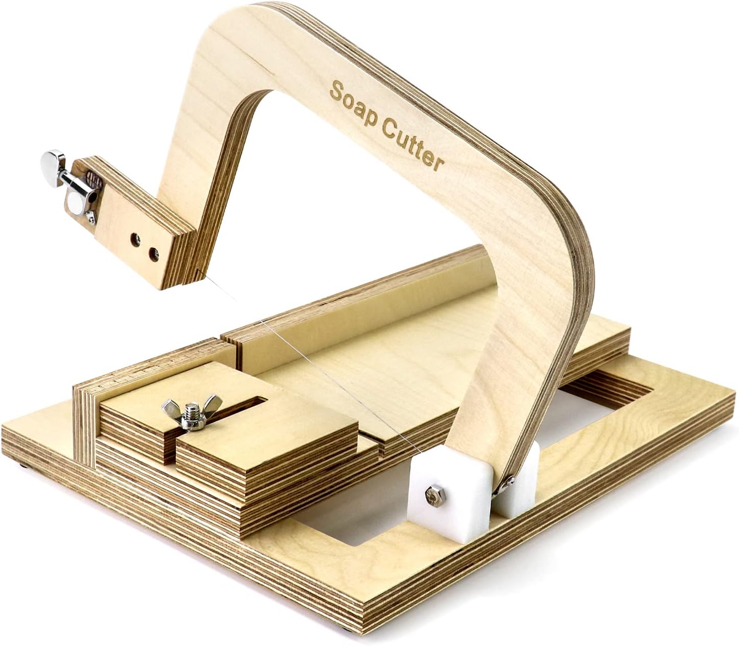 QWORK Soap Cutter, Adjustable Soap Slicer Wooden Single