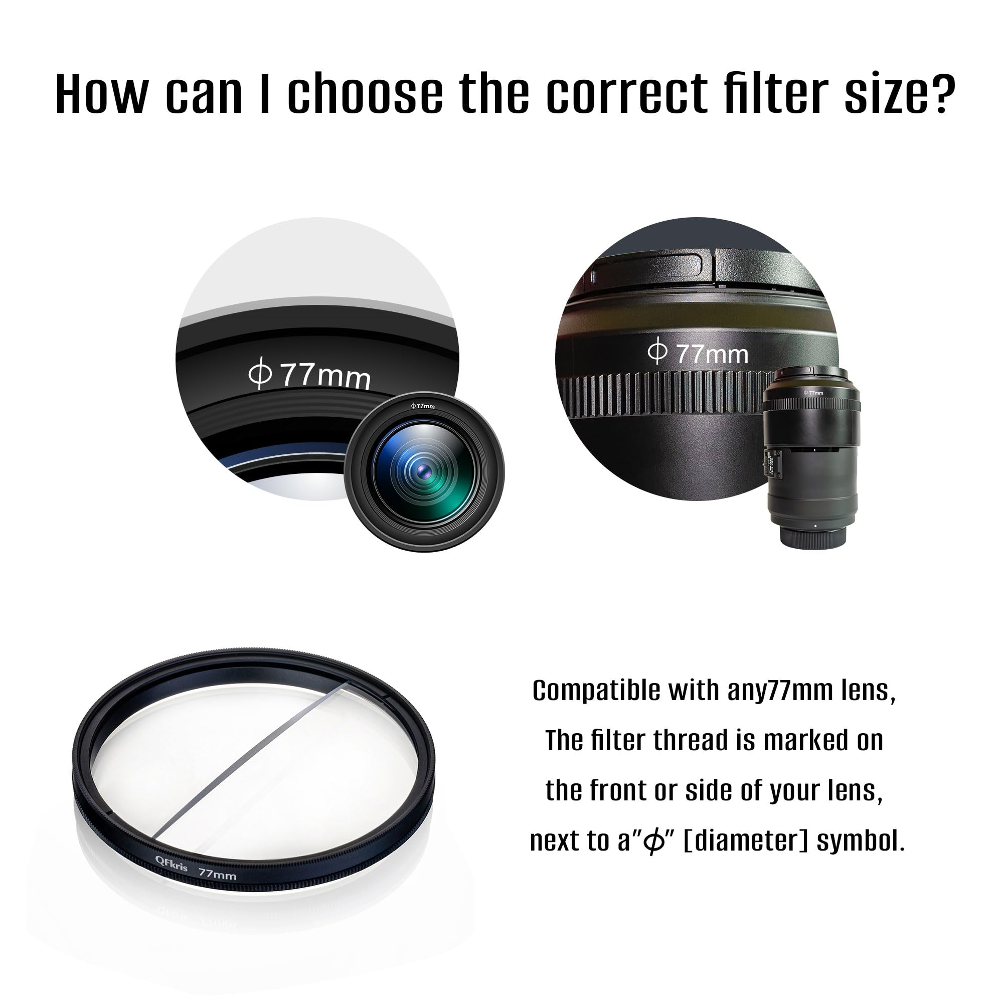 77 mm filtr efektu kinowego mgły półksiężyca, czarny Pro dioptrii efekt dyfuzji filtr obiektywu do fotografii aparatu