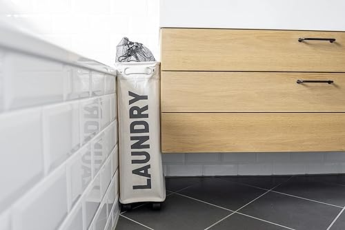 Miniatura 7 de WENKO 3450113100, cesto de ropa para lavar, Corno Beige - cesta de ropa para lavar, capacidad de 11,36 galones, de poliéster, 7,3 x 23,6 x 15,7