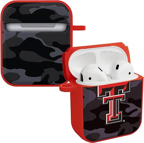 Miniatura 1 de AFFINITY BANDS Texas Tech Red Raiders Camo HDX Case Cover Compatible with Apple AirPods Generations 1 & 2