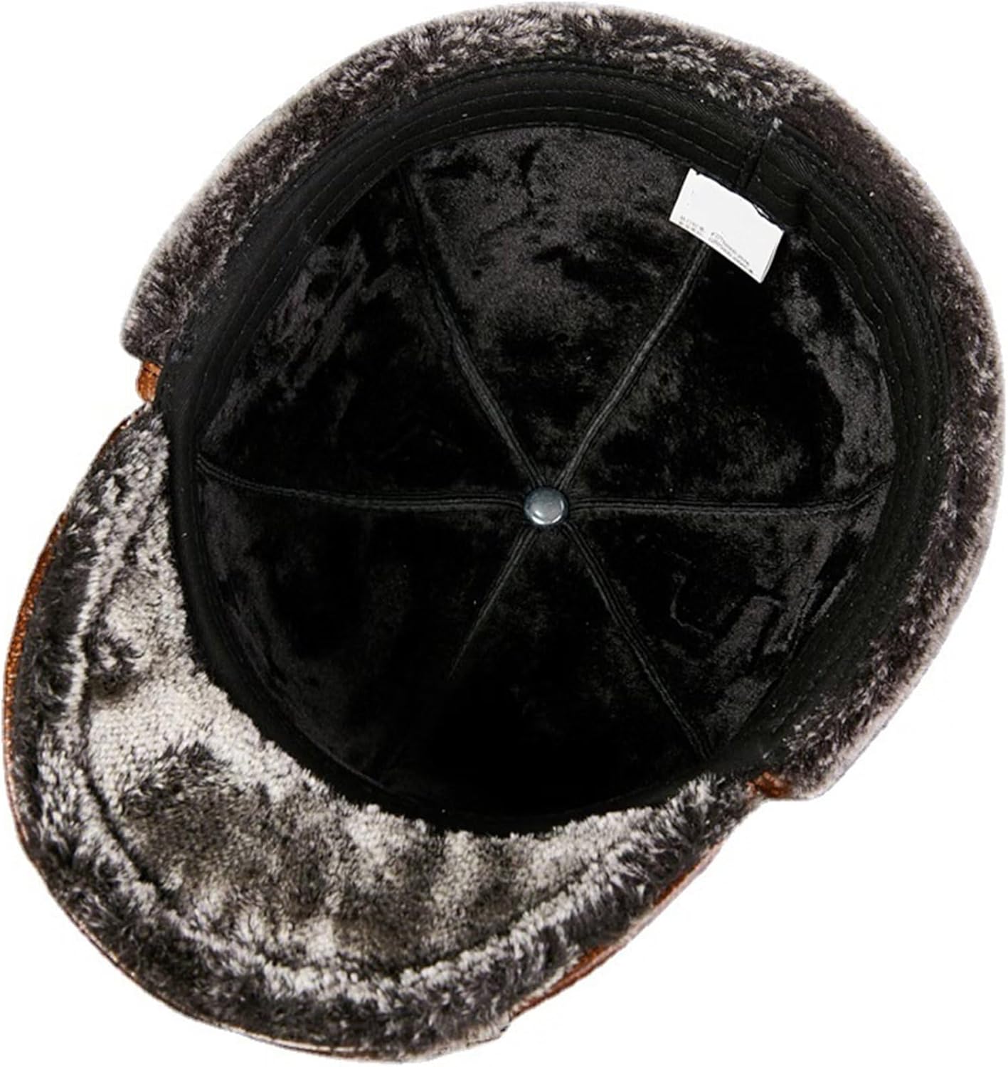 Men Leather Trapper Hat Trooper Winter Warm Hunting Hat Women Earflap Skiing Hat Cap Aviator Bomber Hats Baseball Cap (Brown-XL