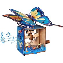 Music Park 3D Wooden Puzzles for Adults You Are My Sunshine Colorful Butterfly Music Box Model Kits DIY Handmade Crafts for Adults Creative Gift for Christmas & Birthday